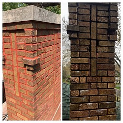 Before and after tuckpointing